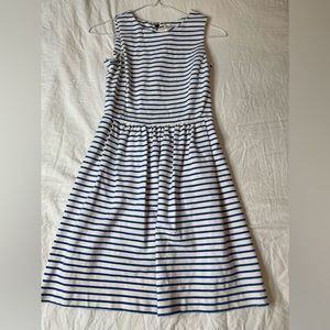 J. Crew White Blue Stripe Dress XXS